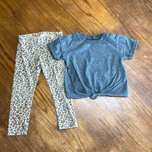 Cute leopard leggings with coordinating top.
